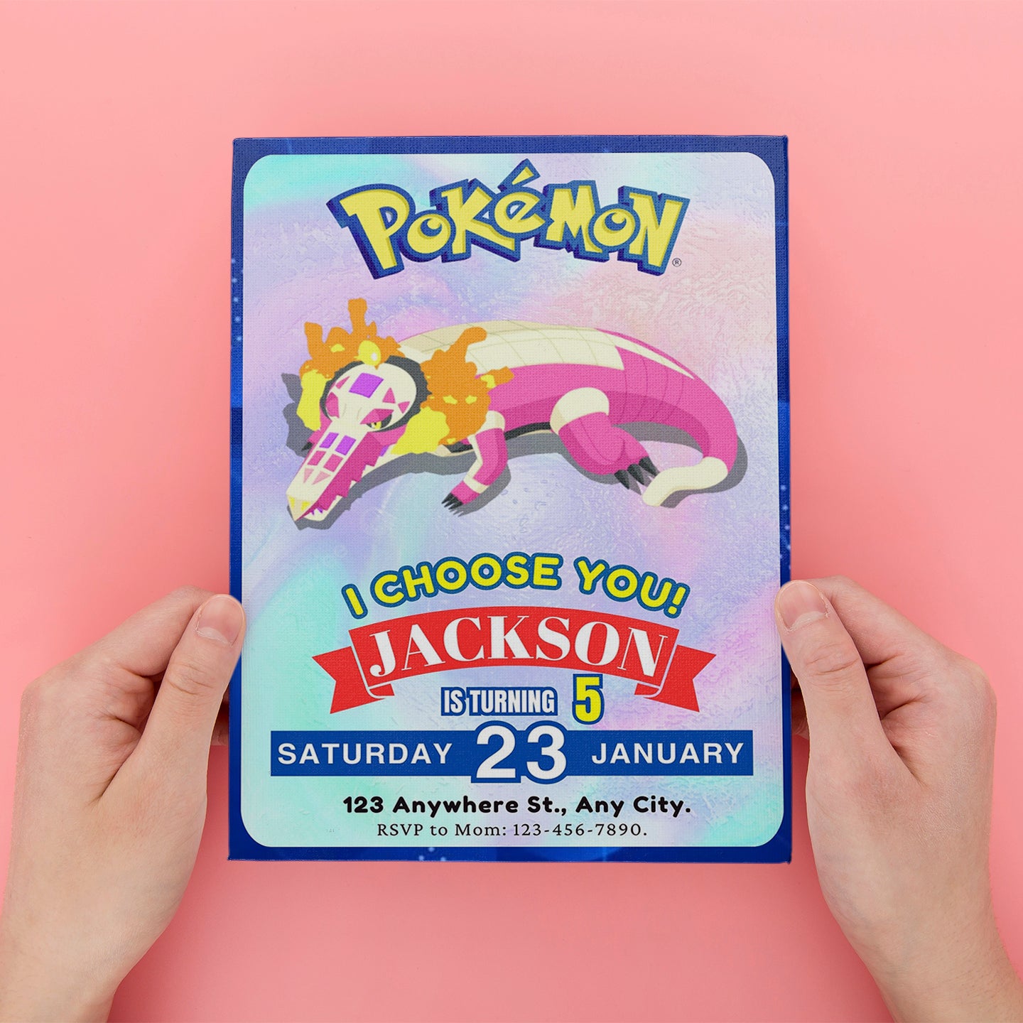 Skeledirge Invitation Template | Pokemon Birthday Invite - CreativeRino