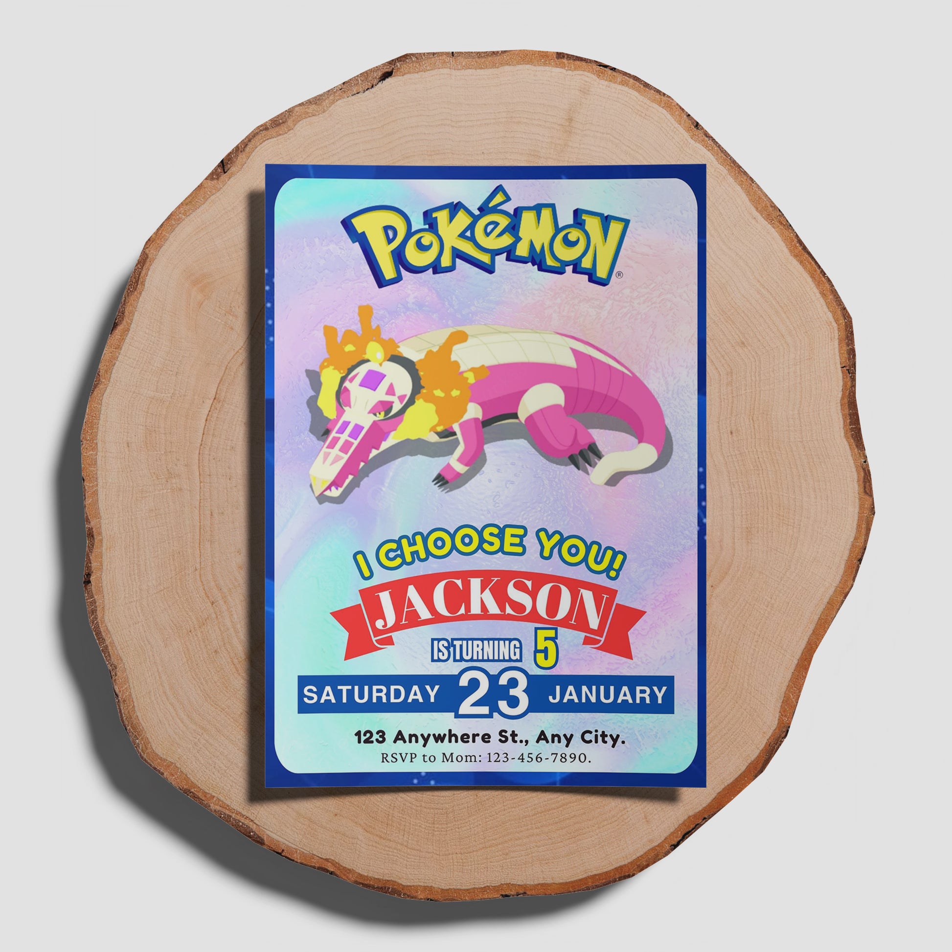 Skeledirge Invitation Template | Pokemon Birthday Invite - CreativeRino
