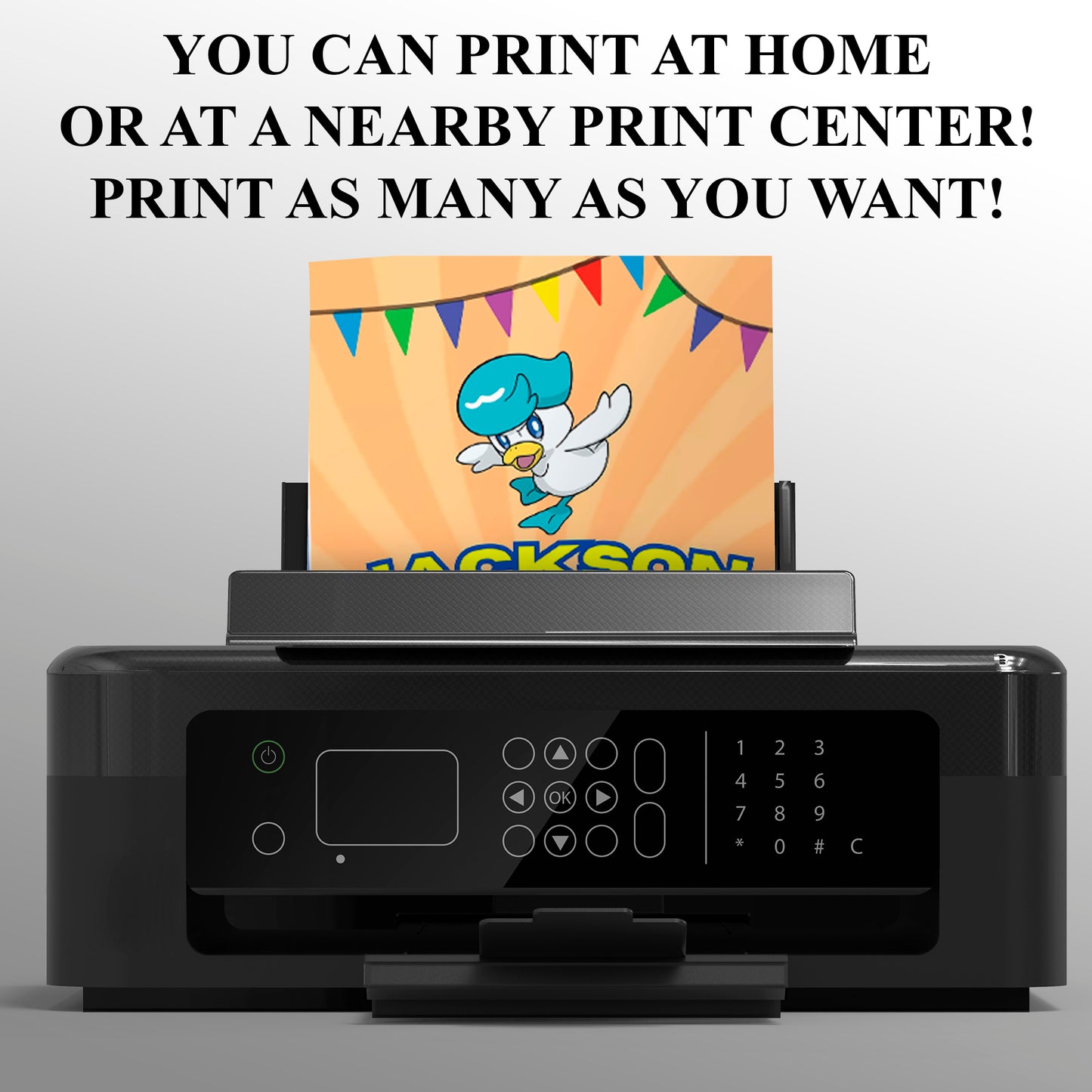 Quaxly Pokemon Birthday Party Invitation Template - CreativeRino