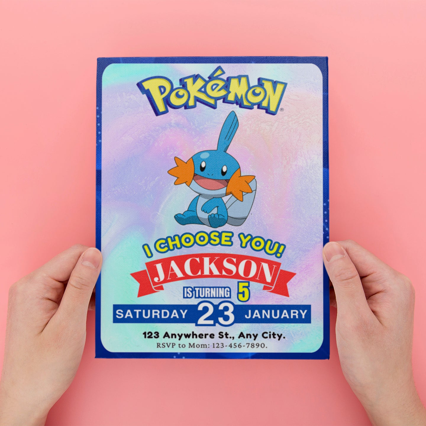 Mudkip Invitation Template | Pokemon Birthday Invite - CreativeRino