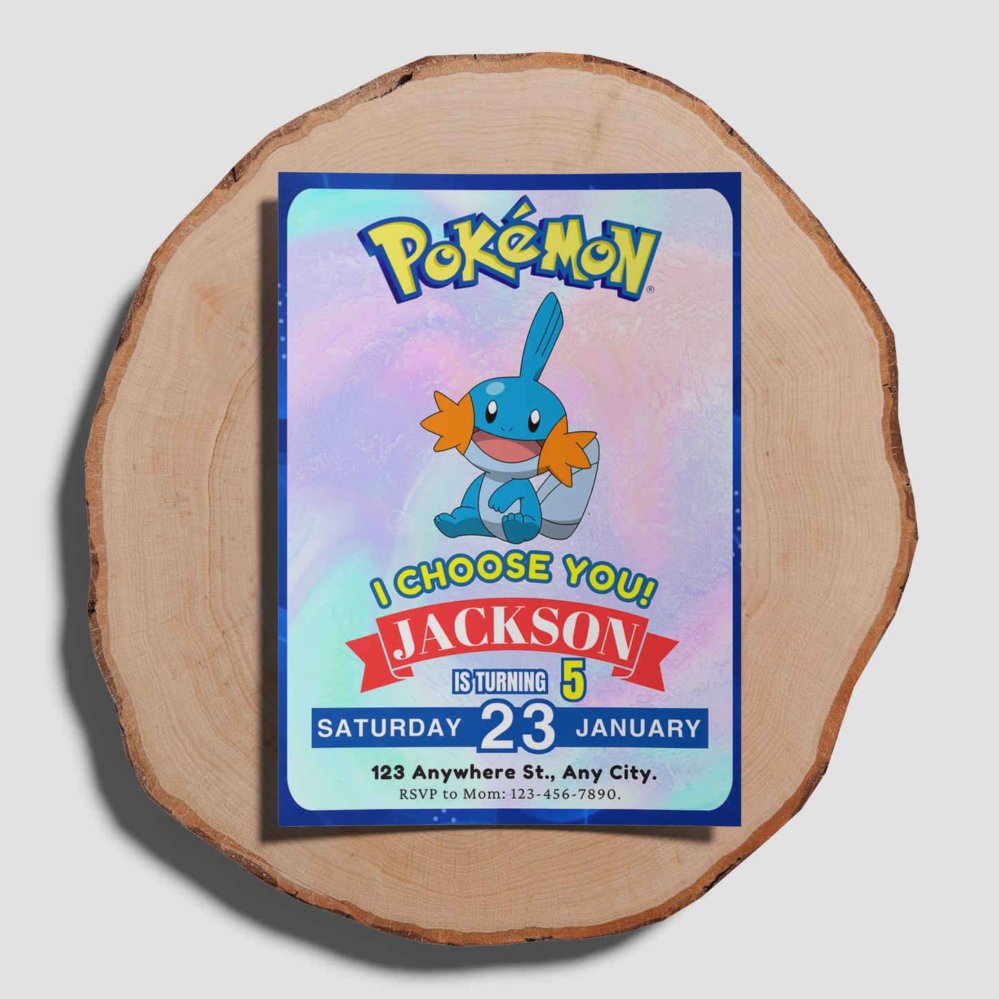 Mudkip Invitation Template | Pokemon Birthday Invite - CreativeRino