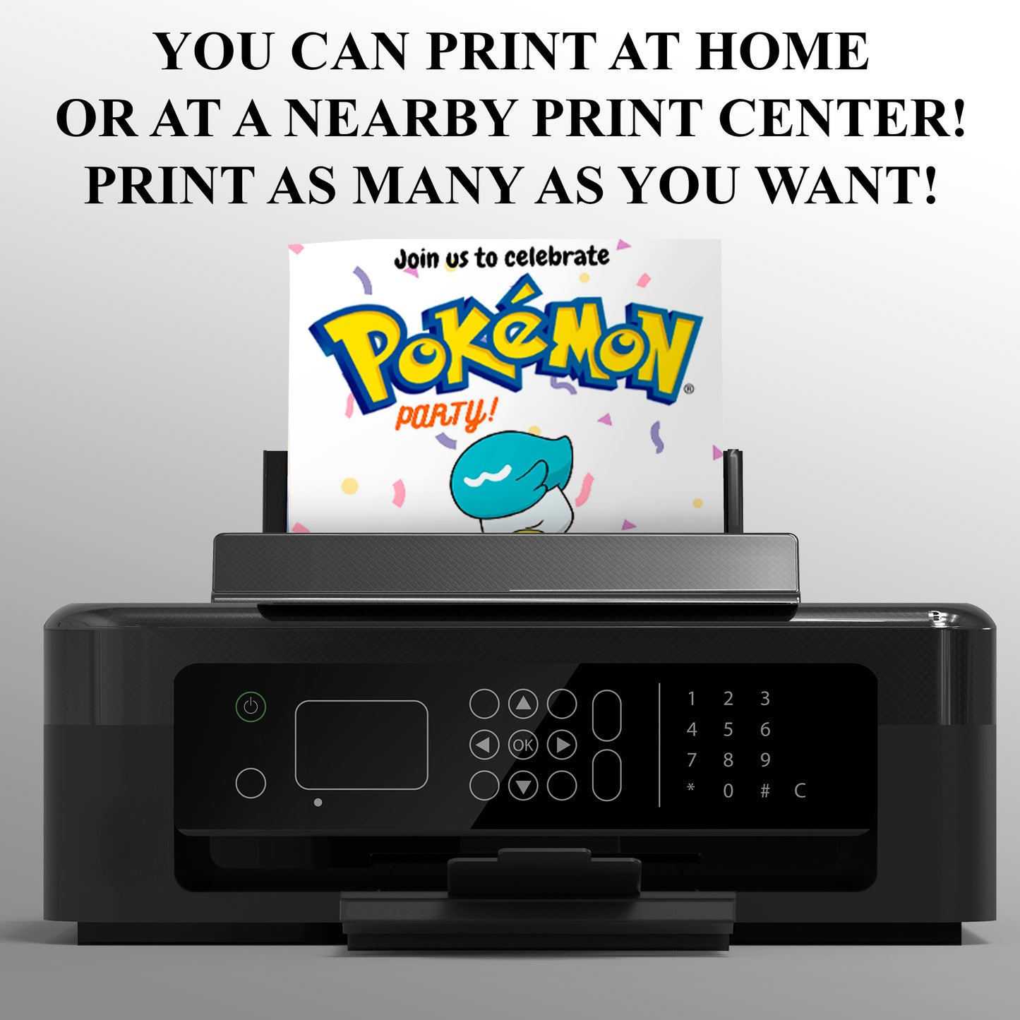 Quaxly Birthday Invitation Template | Pokemon Invite - CreativeRino