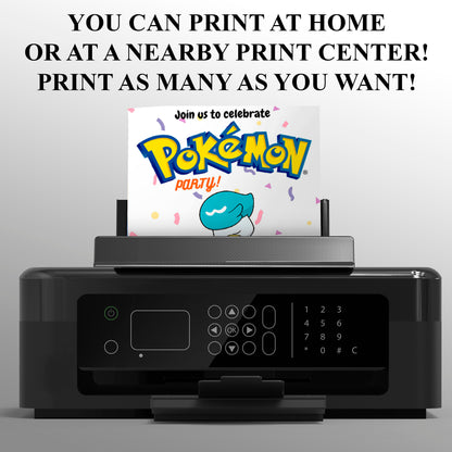 Quaxly Birthday Invitation Template | Pokemon Invite - CreativeRino