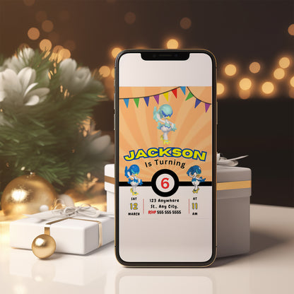 Quaxwell Pokemon Birthday Party Invitation Template - CreativeRino