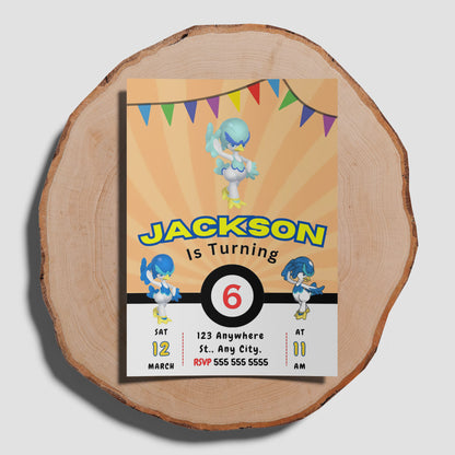 Quaxwell Pokemon Birthday Party Invitation Template - CreativeRino