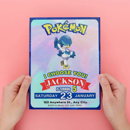 Quaxwell Invitation Template | Pokemon Birthday Invite - CreativeRino