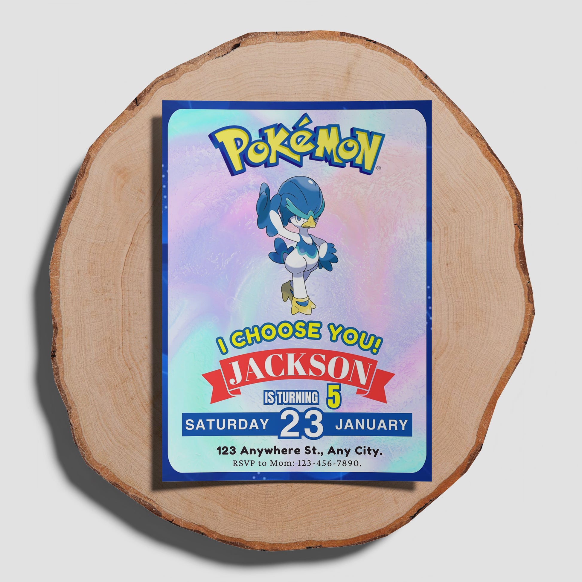 Quaxwell Invitation Template | Pokemon Birthday Invite - CreativeRino