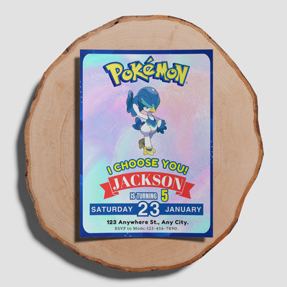 Quaxwell Invitation Template | Pokemon Birthday Invite - CreativeRino