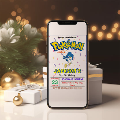 Quaxwell Birthday Invitation Template | Pokemon Invite - CreativeRino