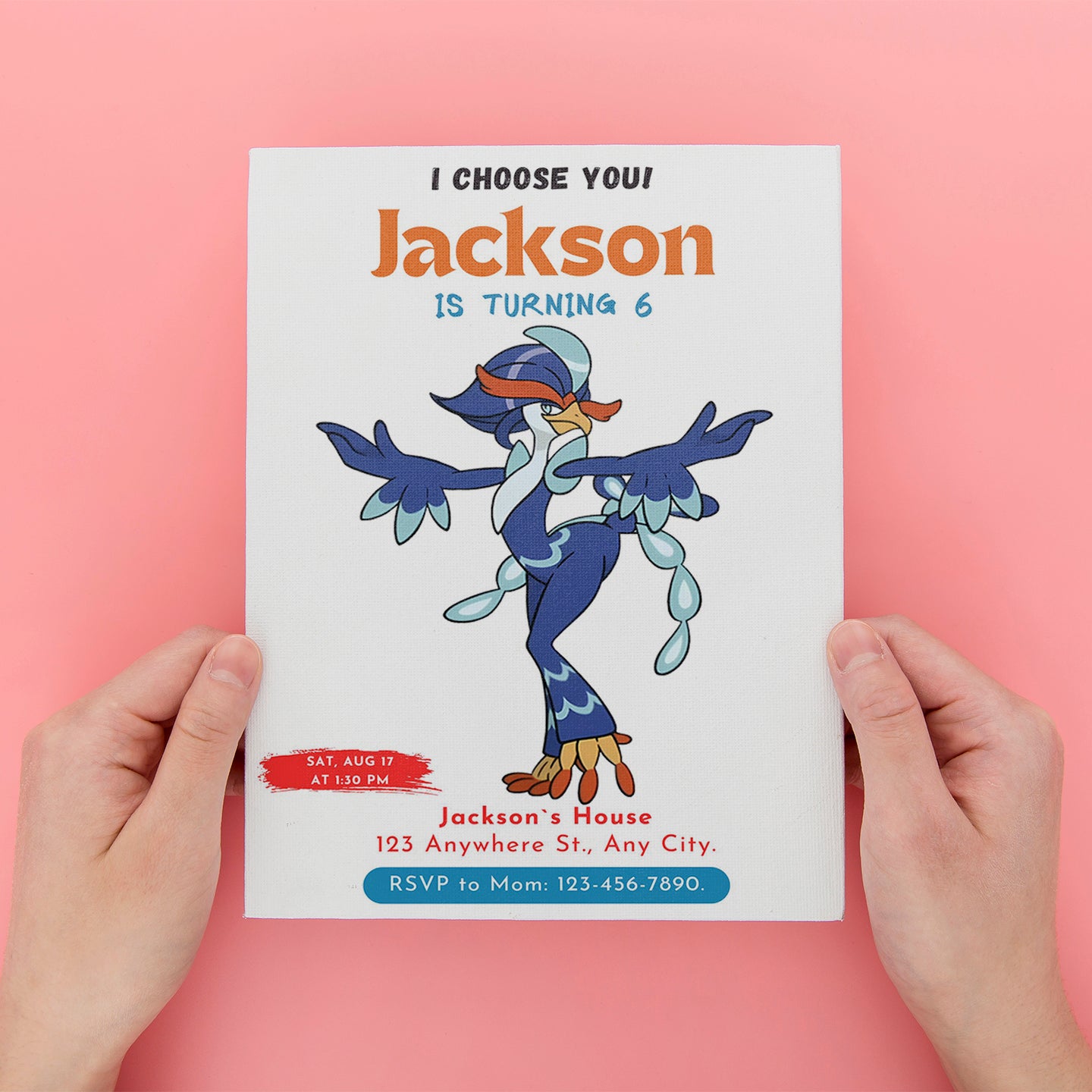 Quaquaval Birthday Party Invitation Template | Pokemon Invite - CreativeRino