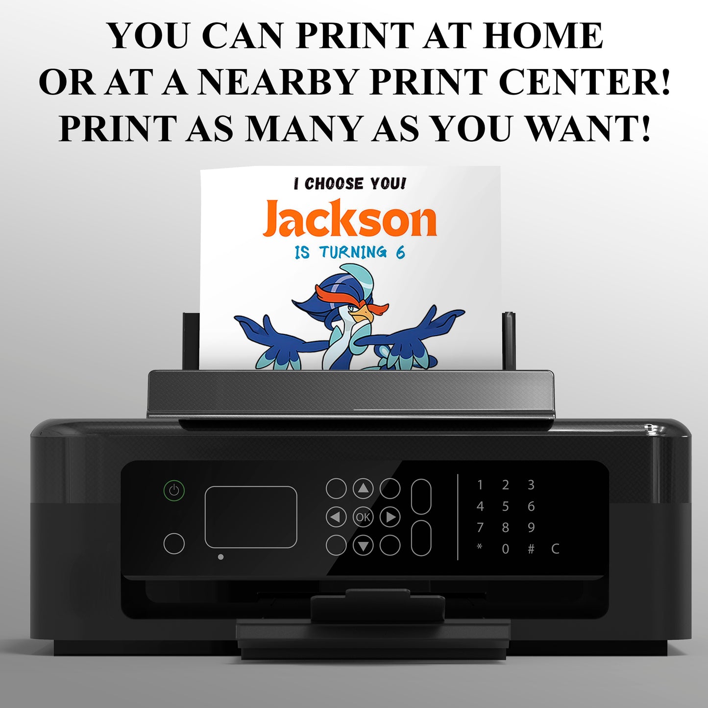 Quaquaval Birthday Party Invitation Template | Pokemon Invite - CreativeRino