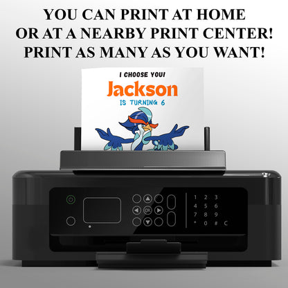 Quaquaval Birthday Party Invitation Template | Pokemon Invite - CreativeRino