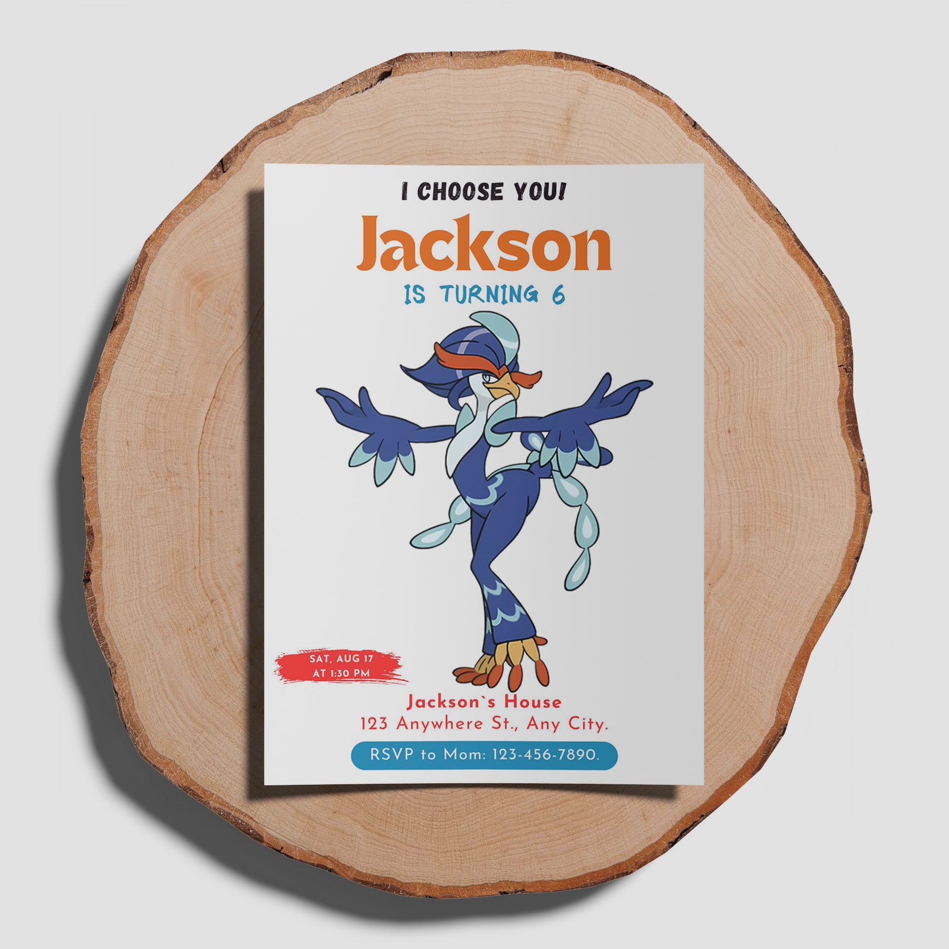 Quaquaval Birthday Party Invitation Template | Pokemon Invite - CreativeRino