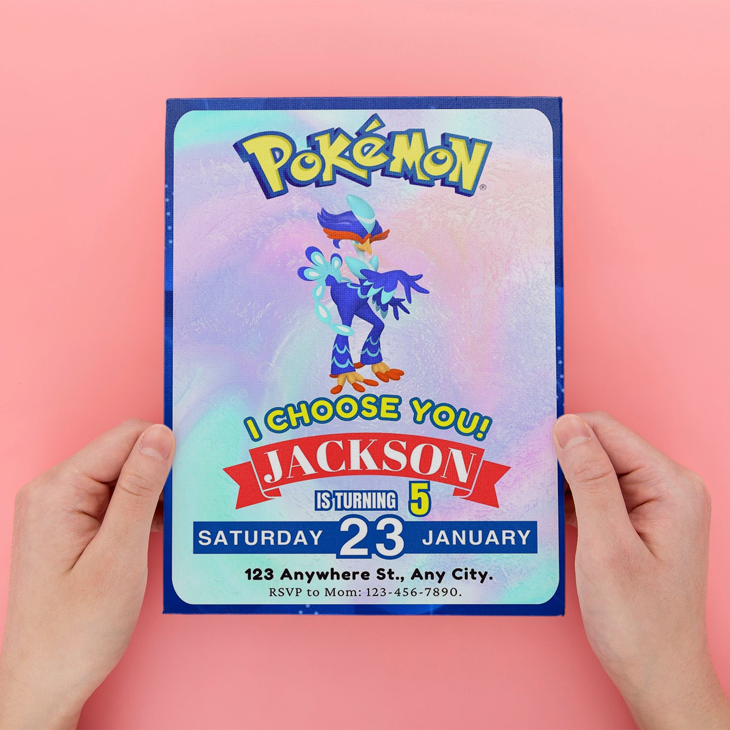 Quaquaval Invitation Template | Pokemon Birthday Invite - CreativeRino
