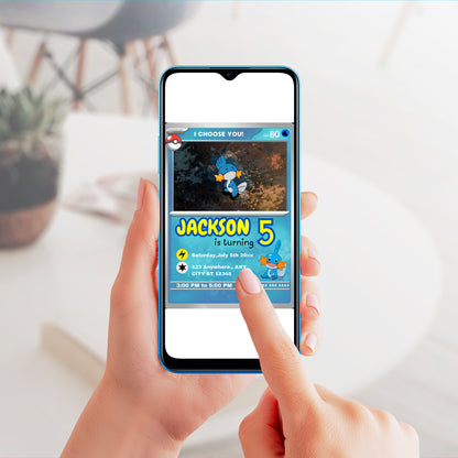 Mudkip Invitation Template | Pokemon Card Birthday Invite - CreativeRino