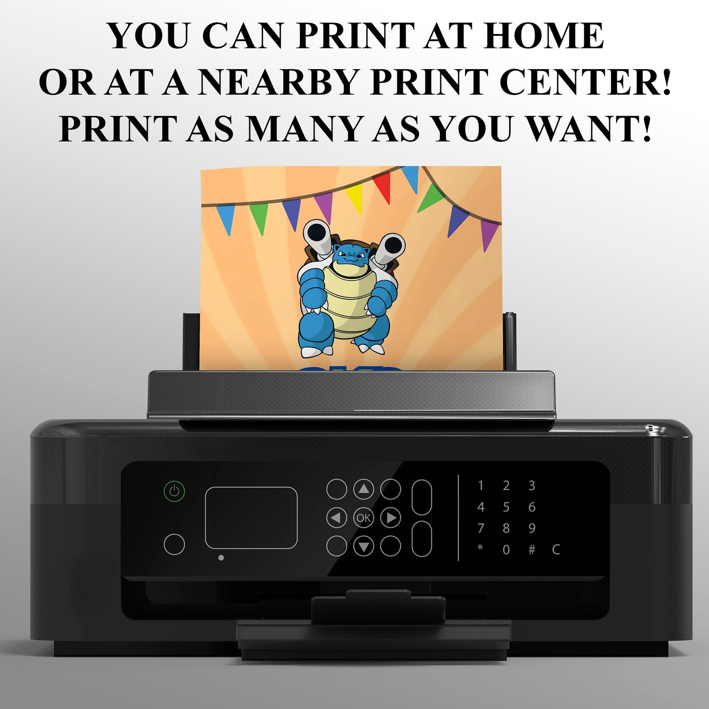 Blastoise Birthday Invitation Template | Pokemon Invite - CreativeRino