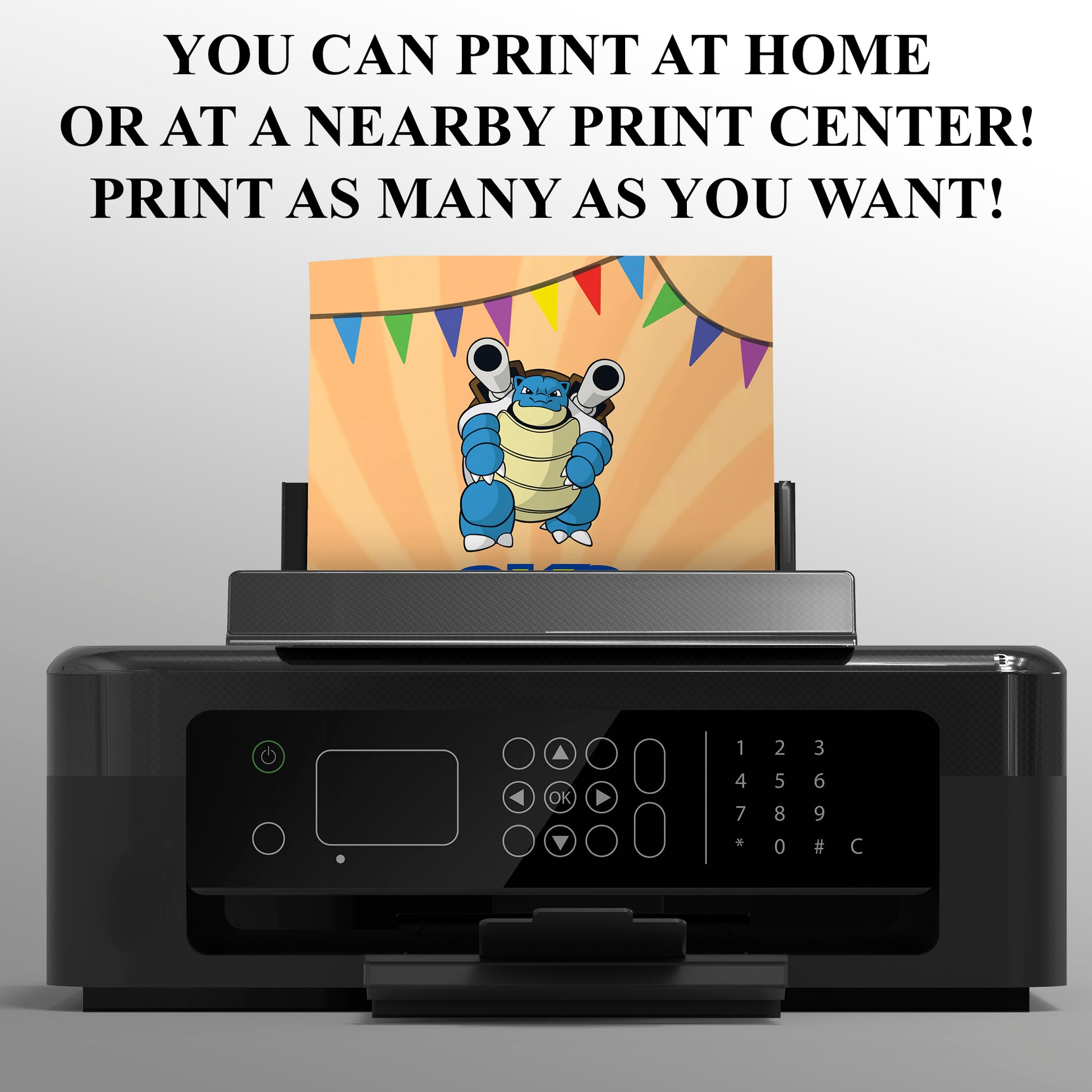 Blastoise Birthday Invitation Template | Pokemon Invite - CreativeRino