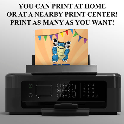 Blastoise Birthday Invitation Template | Pokemon Invite - CreativeRino