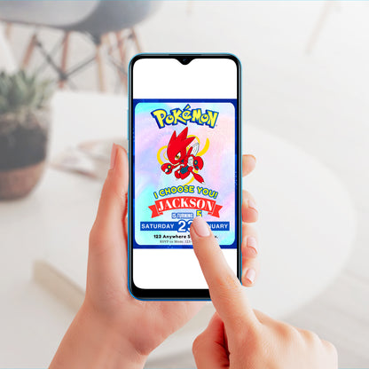 Scizor Invitation Template | Pokemon Birthday Invite - CreativeRino