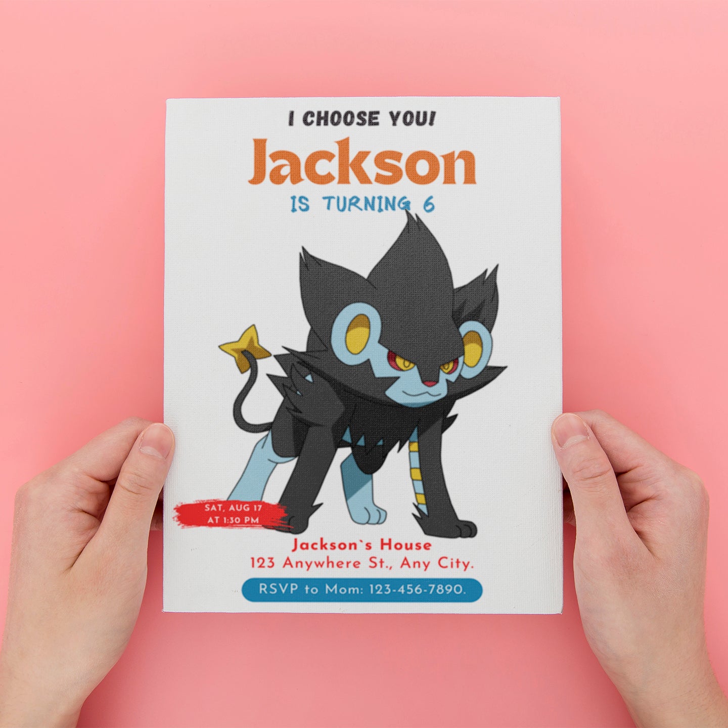 Luxray Birthday Party Invitation Template | Pokemon Invite - CreativeRino