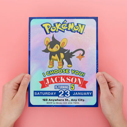 Luxray Invitation Template | Pokemon Birthday Invite - CreativeRino