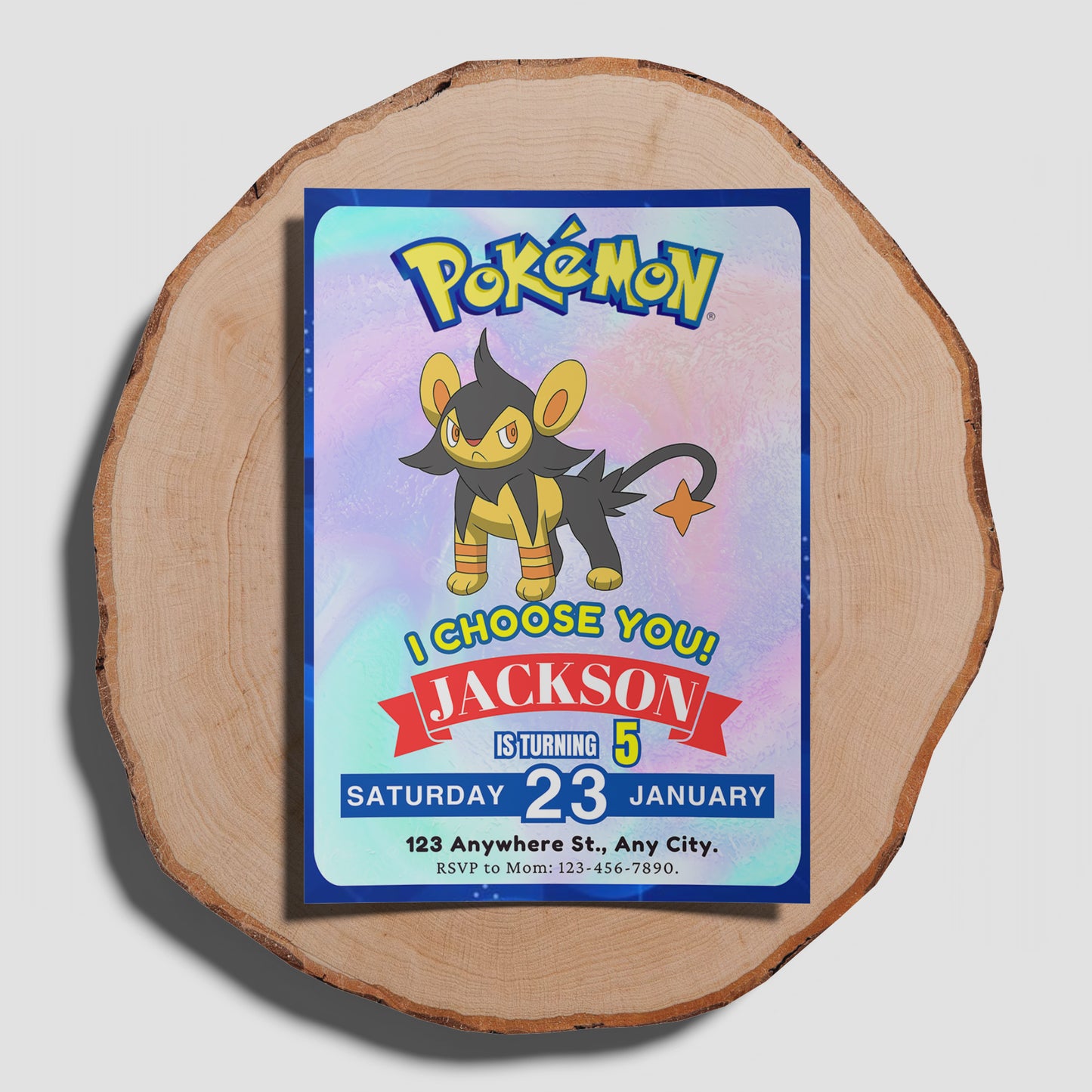Luxray Invitation Template | Pokemon Birthday Invite - CreativeRino