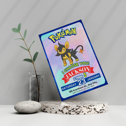 Luxray Invitation Template | Pokemon Birthday Invite - CreativeRino