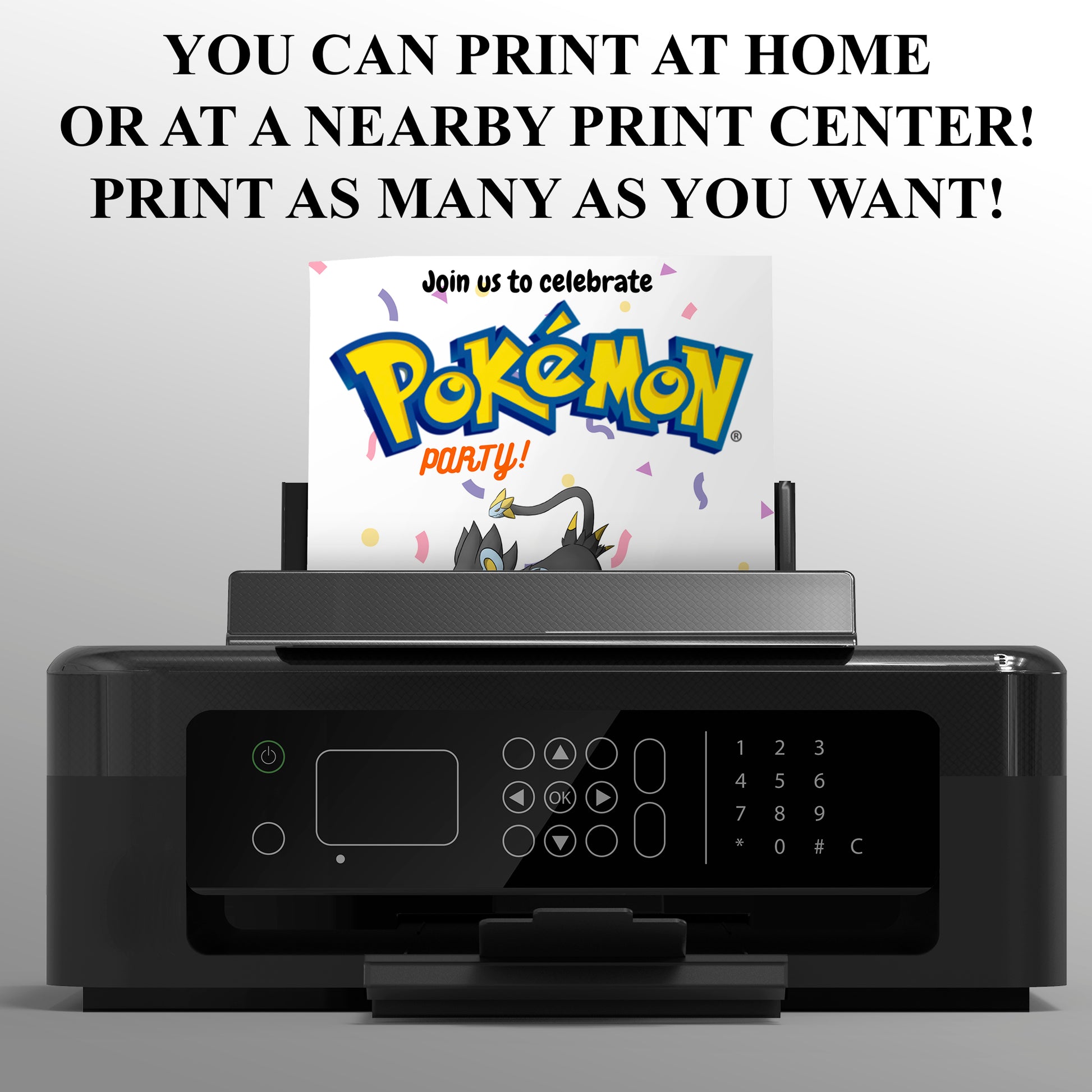Luxray Birthday Invitation Template | Pokemon Invite - CreativeRino