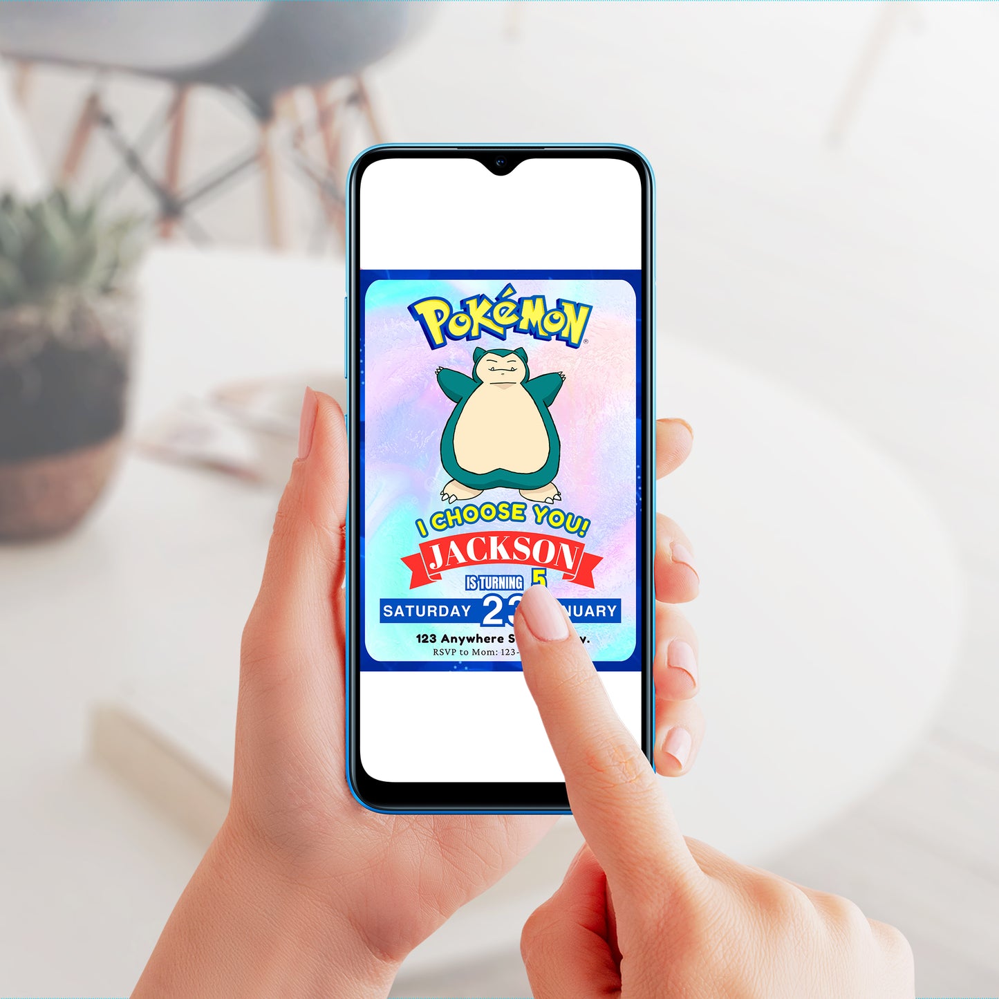 Snorlax Invitation Template | Pokemon Birthday Invite - CreativeRino