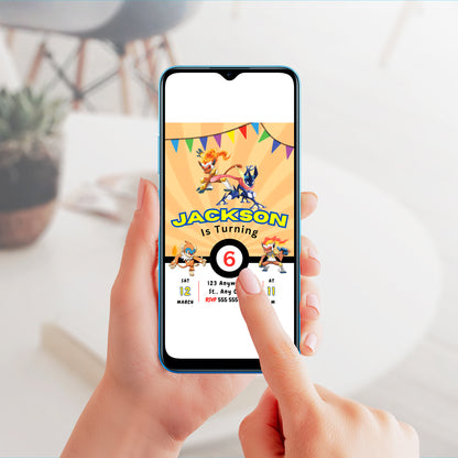 Infernape Invitation Template | Pokemon Card Birthday Invite - CreativeRino