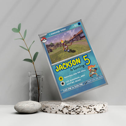 Infernape Invitation Template | Pokemon Card Birthday Invite - CreativeRino