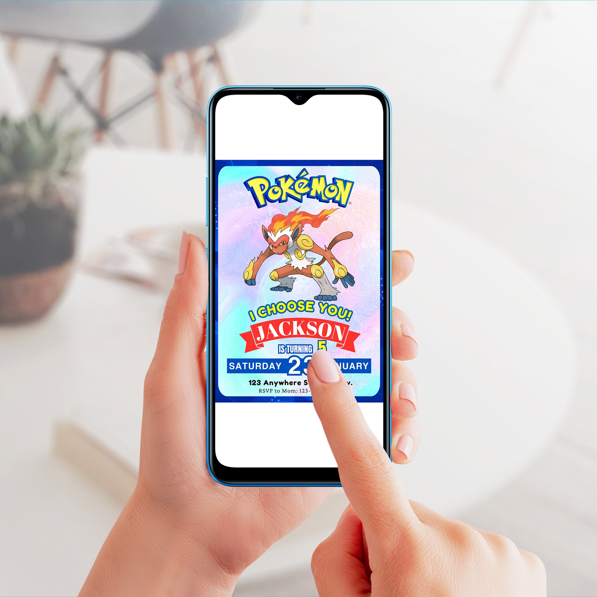 Infernape Invitation Template | Pokemon Birthday Invite - CreativeRino