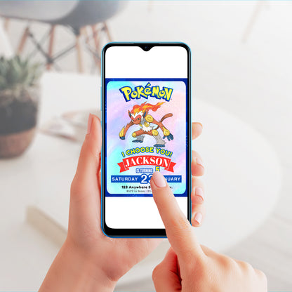 Infernape Invitation Template | Pokemon Birthday Invite - CreativeRino