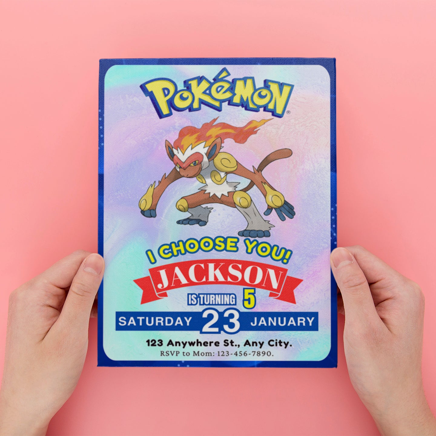 Infernape Invitation Template | Pokemon Birthday Invite - CreativeRino