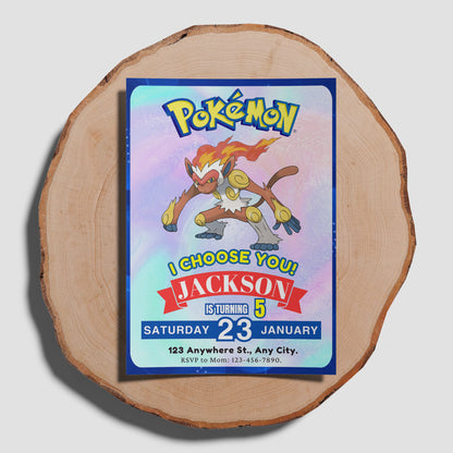 Infernape Invitation Template | Pokemon Birthday Invite - CreativeRino
