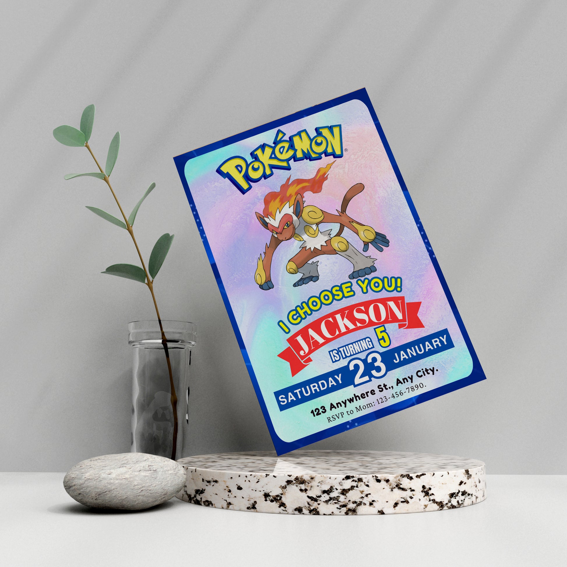 Infernape Invitation Template | Pokemon Birthday Invite - CreativeRino