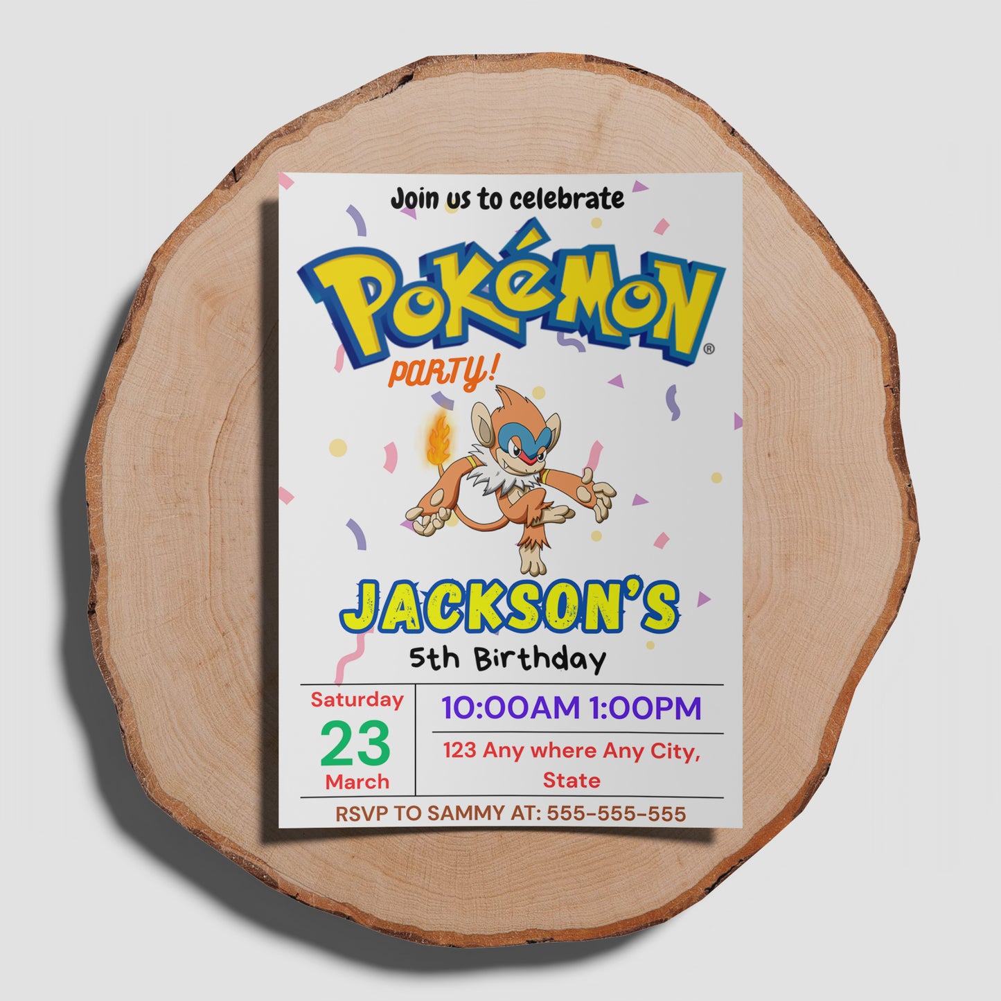 Infernape Birthday Invitation Template | Pokemon Invite - CreativeRino