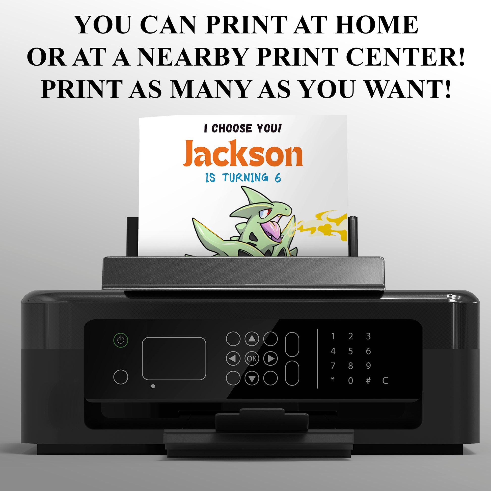 Tyranitar Birthday Party Invitation Template | Pokemon Invite - CreativeRino