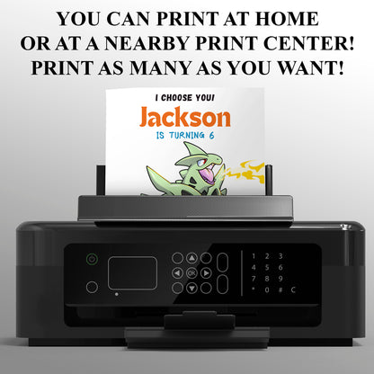 Tyranitar Birthday Party Invitation Template | Pokemon Invite - CreativeRino