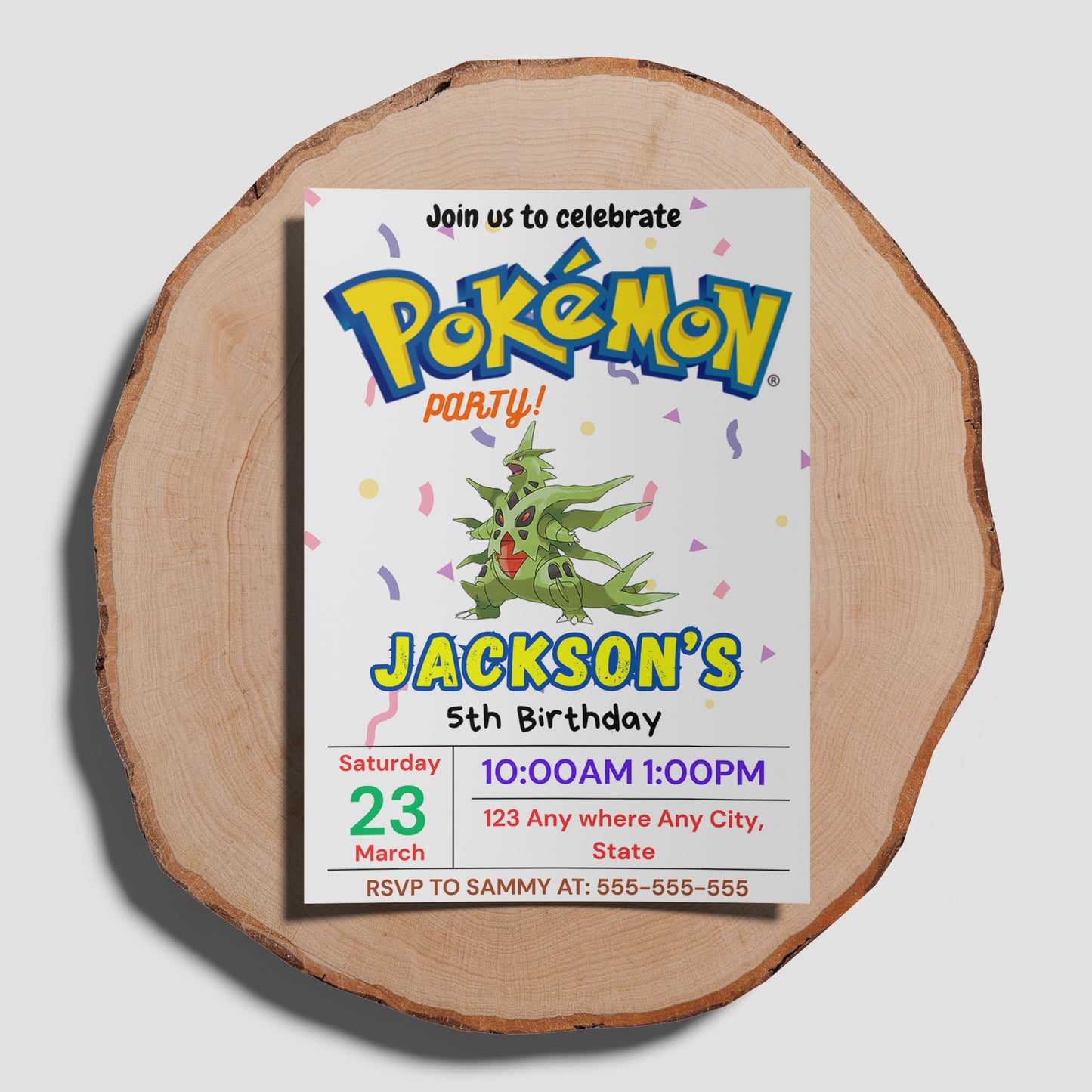Tyranitar Birthday Invitation Template | Pokemon Invite - CreativeRino