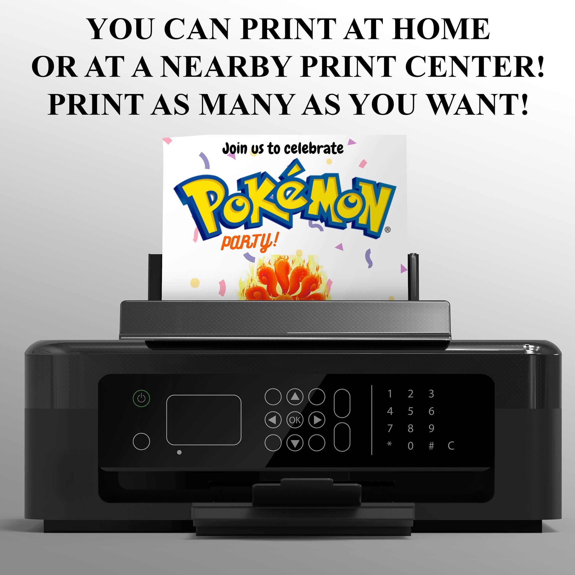 Ninetales Birthday Invitation Template | Pokemon Invite - CreativeRino