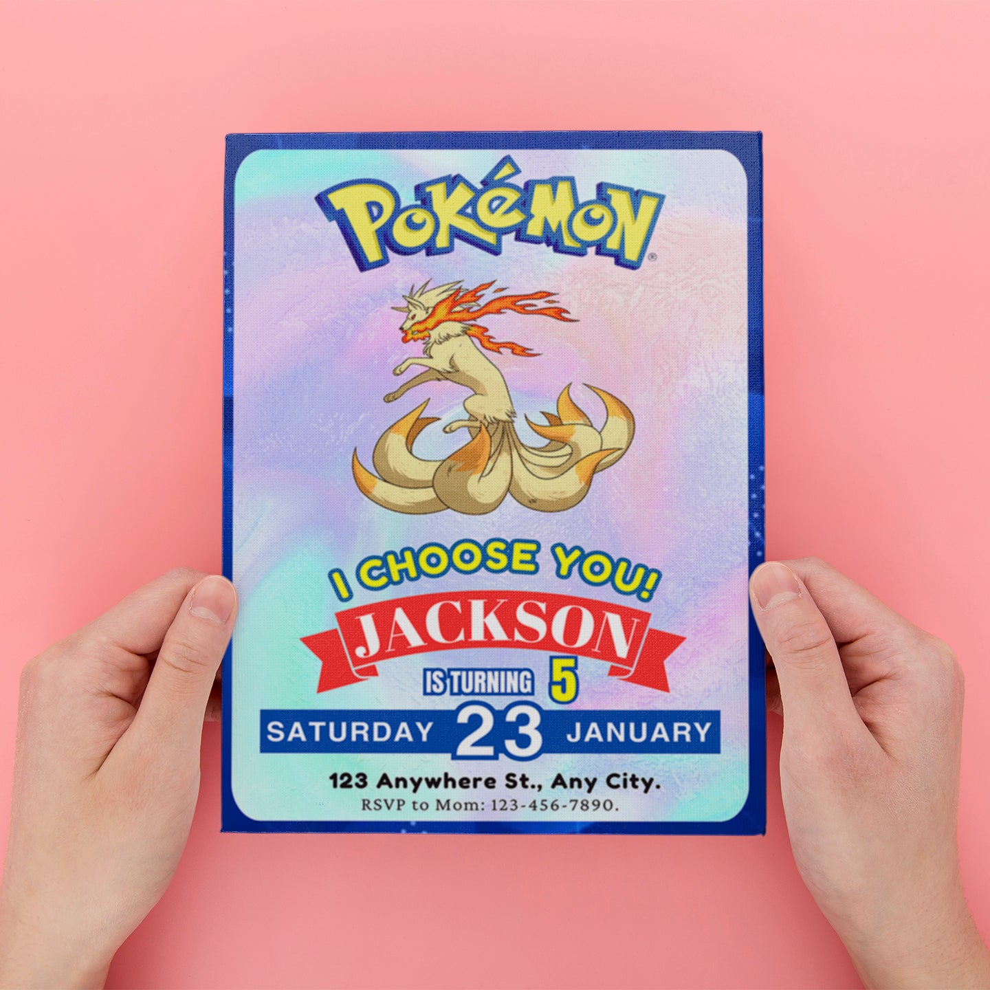 Ninetales Invitation Template | Pokemon Birthday Invite - CreativeRino