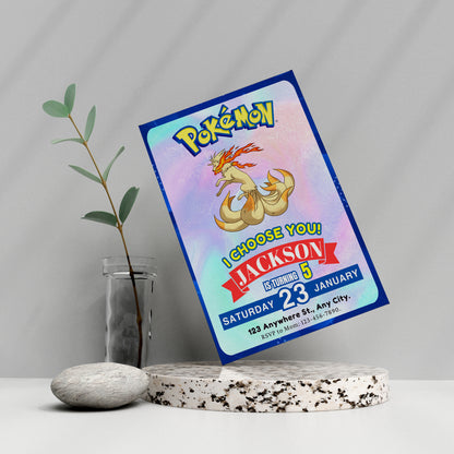 Ninetales Invitation Template | Pokemon Birthday Invite - CreativeRino