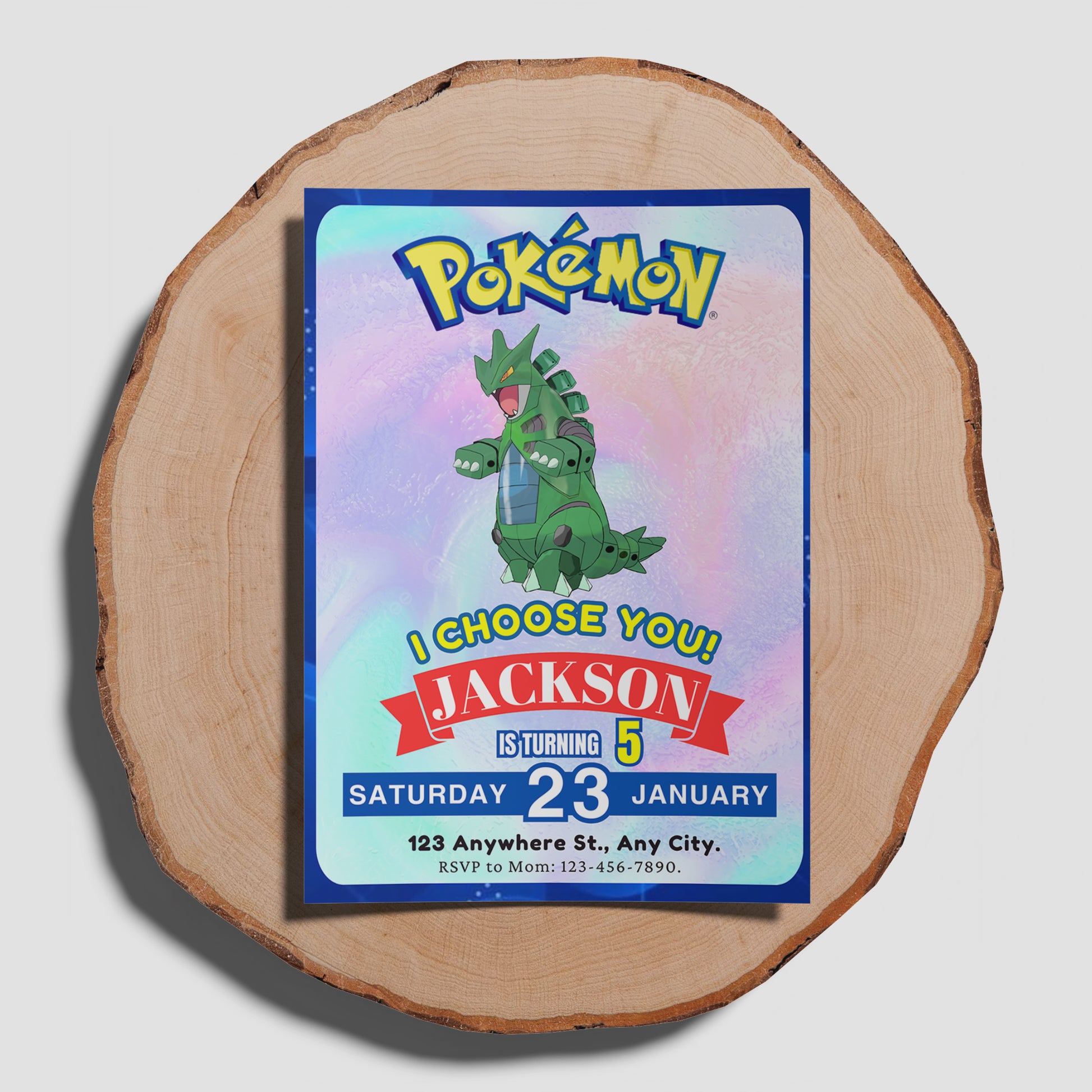 Tyranitar Invitation Template | Pokemon Birthday Invite - CreativeRino
