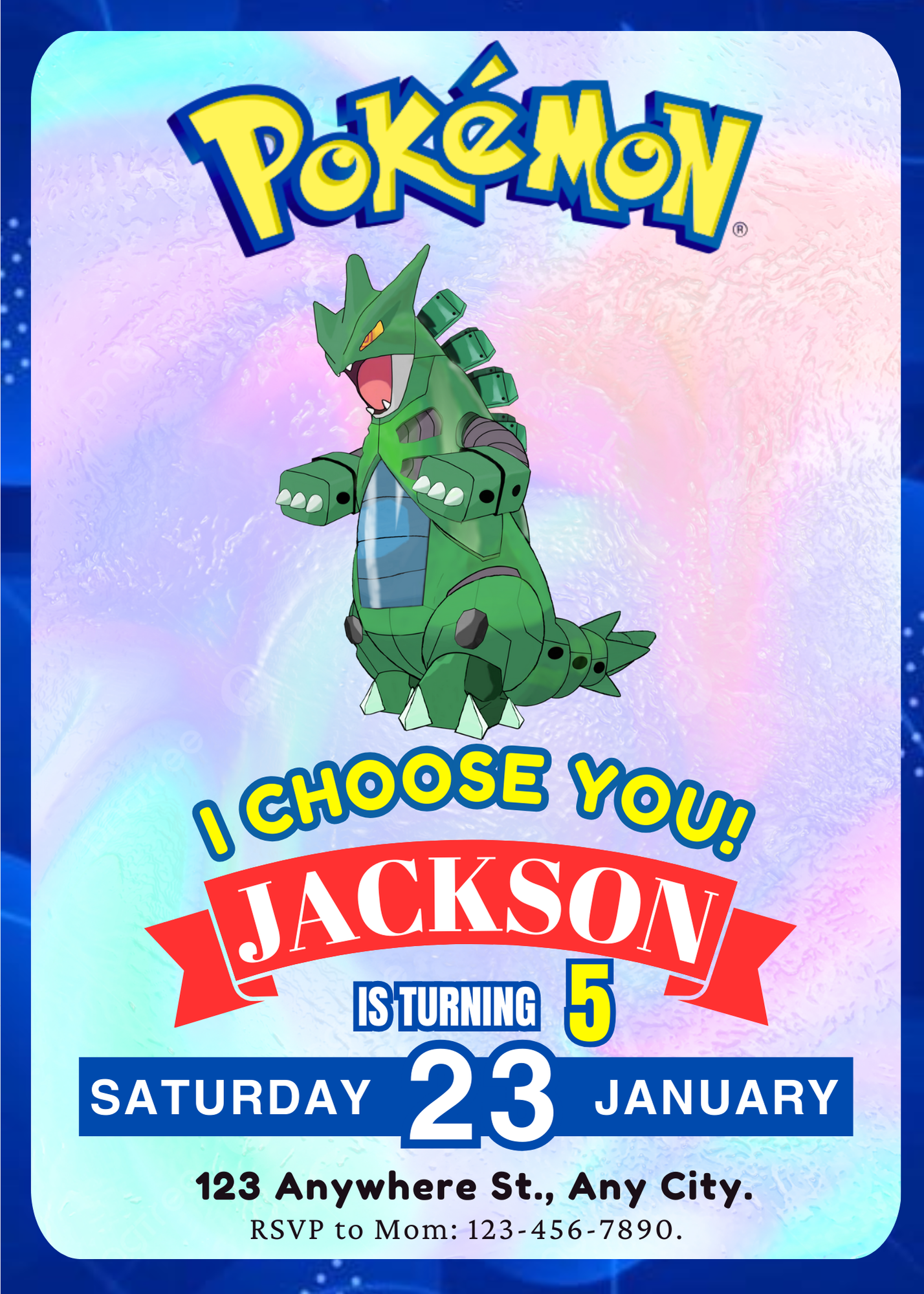 Tyranitar Invitation Template | Pokemon Birthday Invite - CreativeRino
