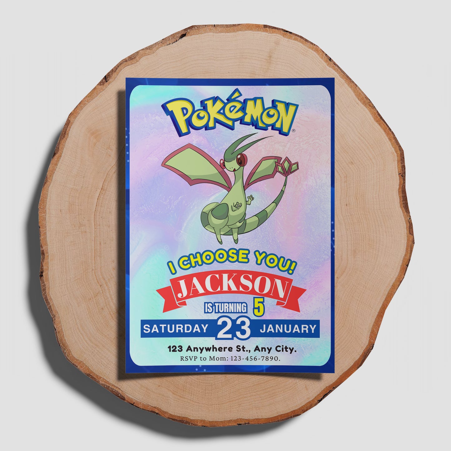 Flygon Invitation Template | Pokemon Birthday Invite - CreativeRino