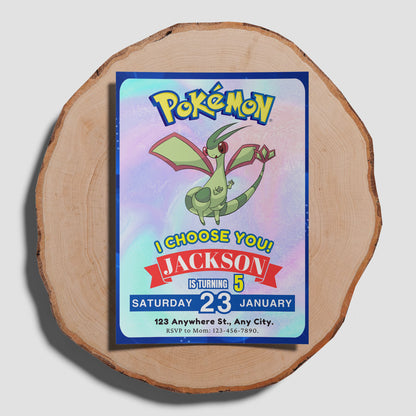 Flygon Invitation Template | Pokemon Birthday Invite - CreativeRino