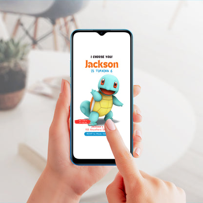 Squirtle Birthday Party Invitation Template | Pokemon Invite - CreativeRino