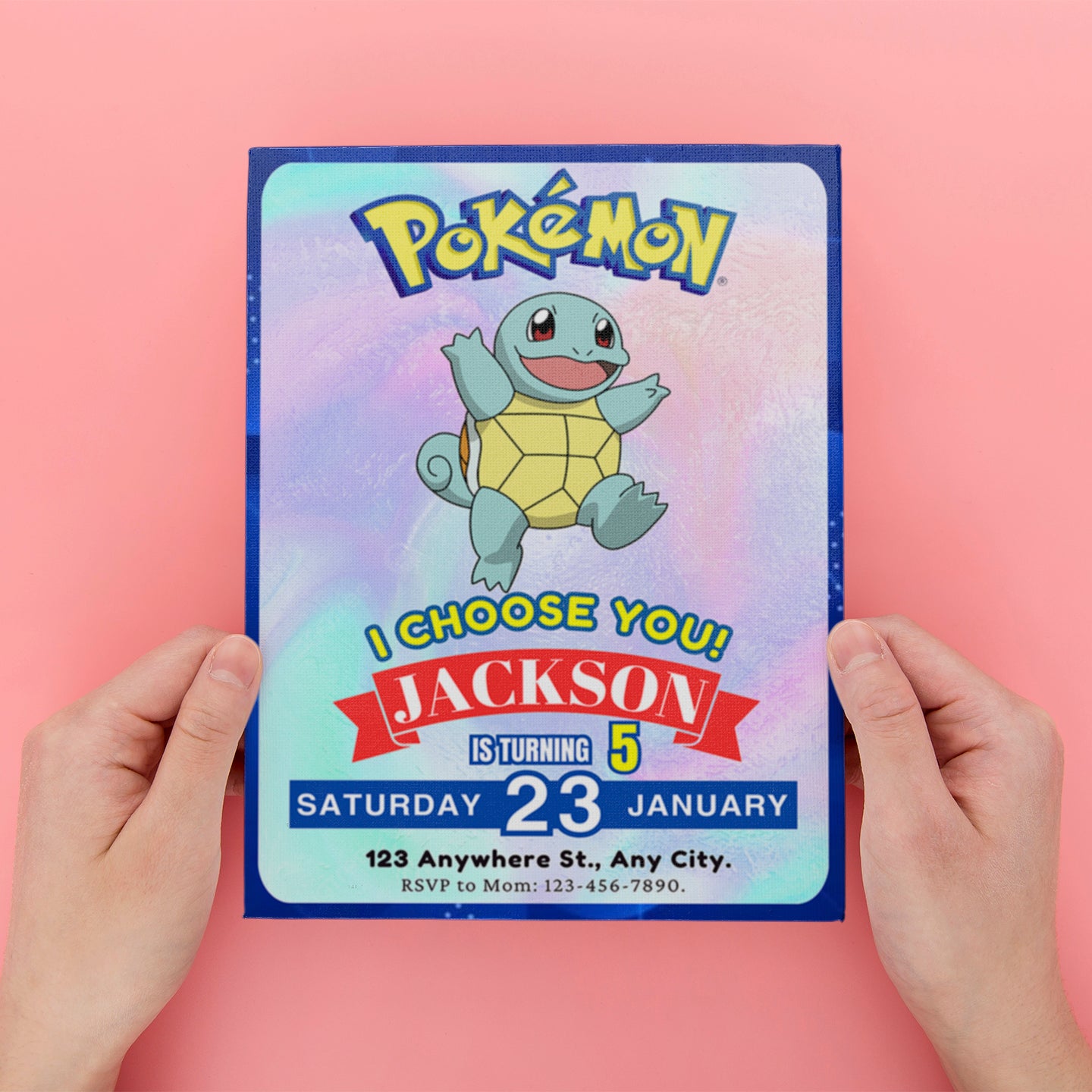 Squirtle Invitation Template | Pokemon Birthday Invite - CreativeRino