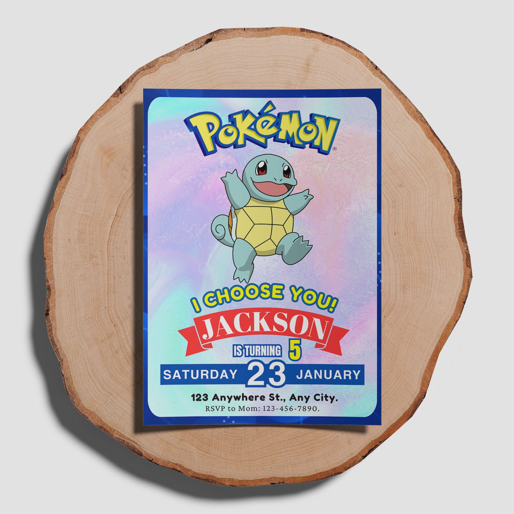 Squirtle Invitation Template | Pokemon Birthday Invite - CreativeRino